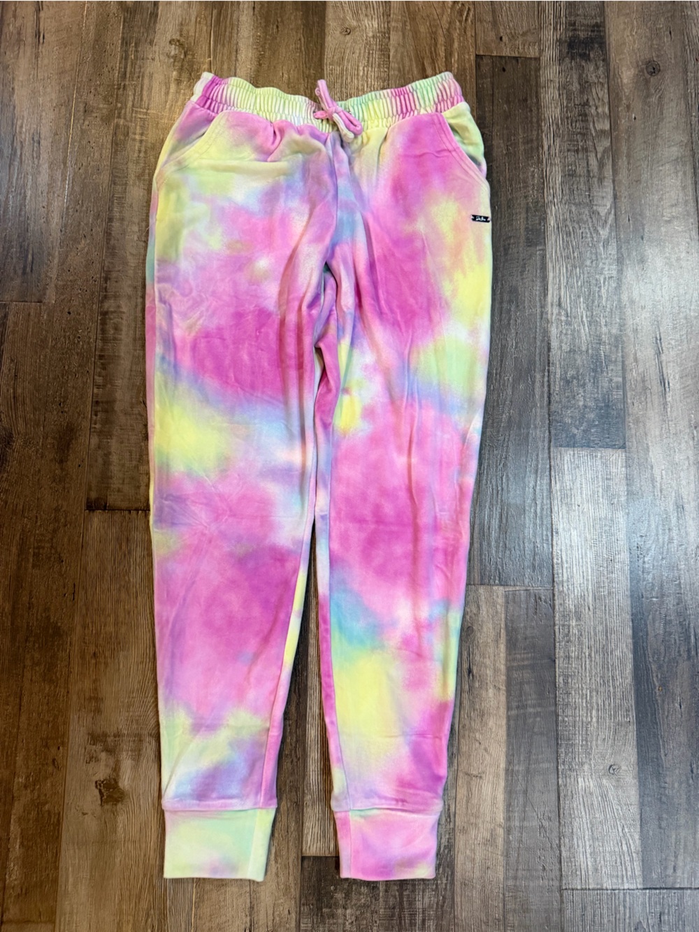 NWT Justice Kids Tie-Dye Pink & Yellow Jogger Pants Sz 10